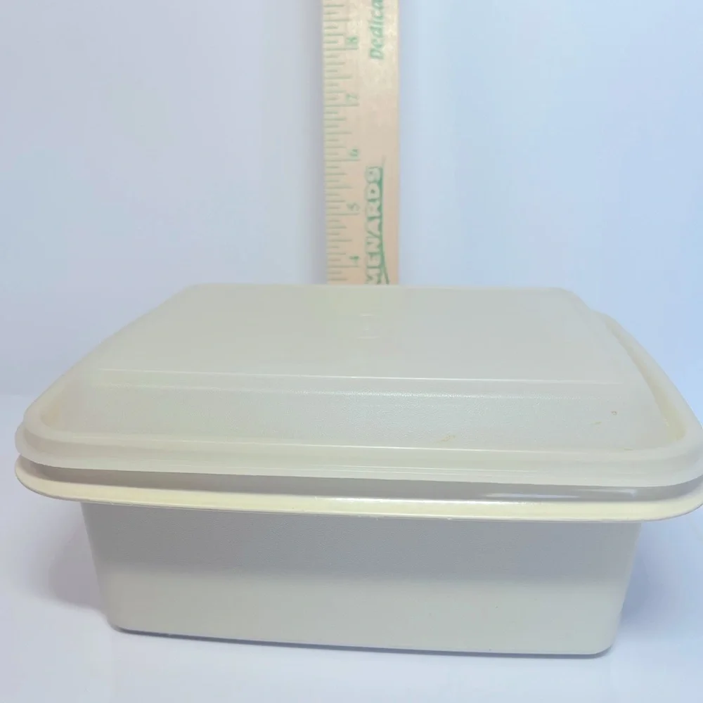 Vintage 1980’s Cream Colored Ice Cream Storage Container by Tupperware.